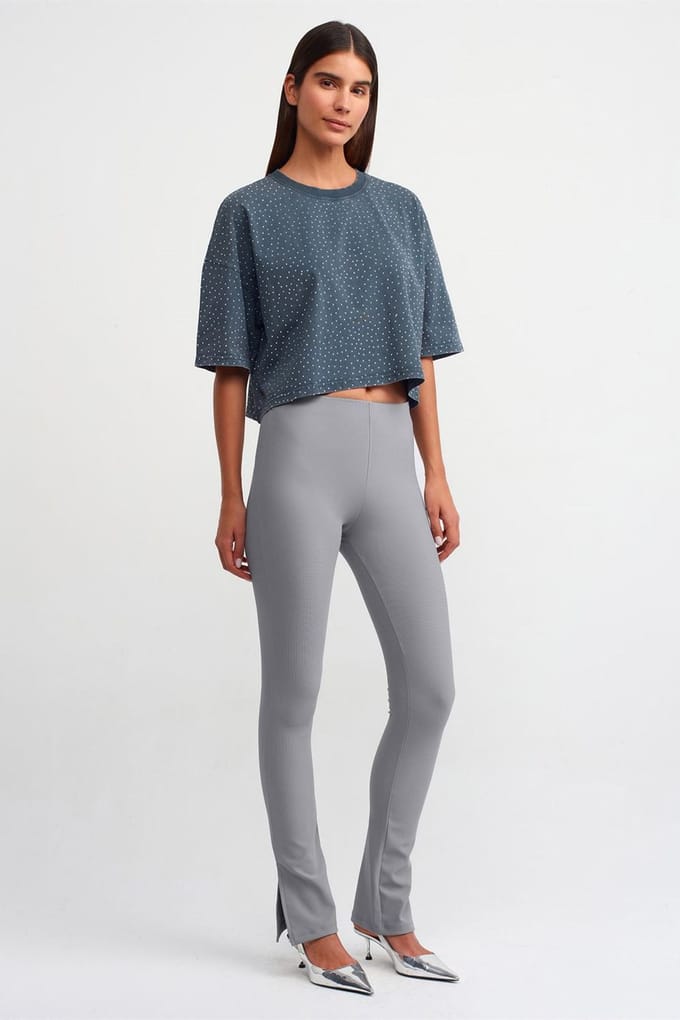 High-waisted Flared Leggings met Split