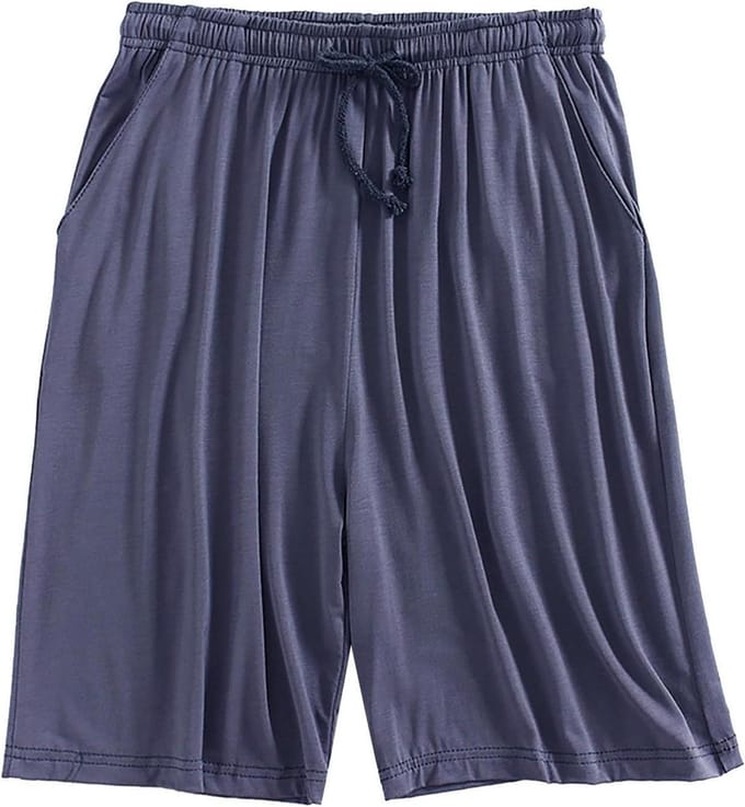 Loungeshorts Heren - Pyjamabroek Comfortabel - Ontspannen Thuis - Ademend Viscose Materiaal - Oversized Pasvorm - Grijs
