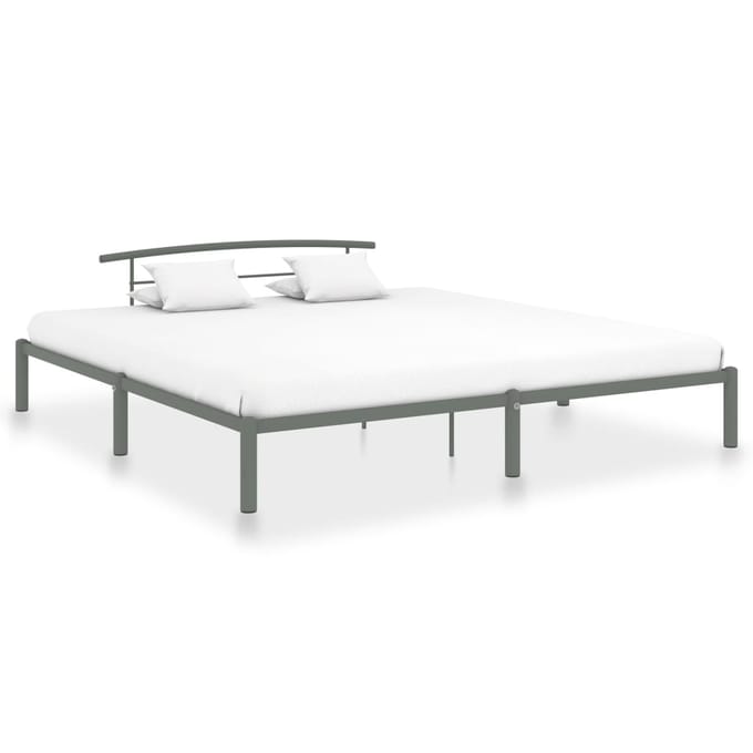 vidaXL - Bedframe - metaal - grijs - 200x200 - cm