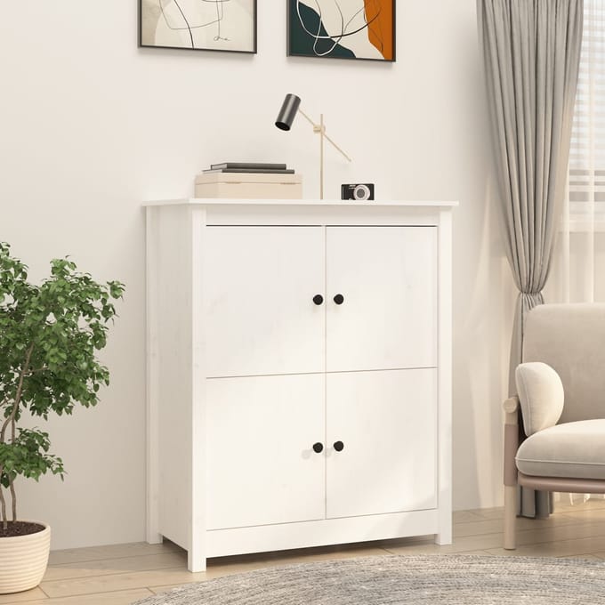vidaXL - Dressoir - 83x41,5x100 - cm - massief - grenenhout - wit