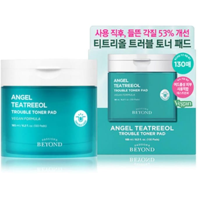 BEYOND Huile d'Arbre à Thé Angel Toner Pad Anti-Imperfections 130 Pads (185 ml) - Soin Apaisant & Exfoliant blue