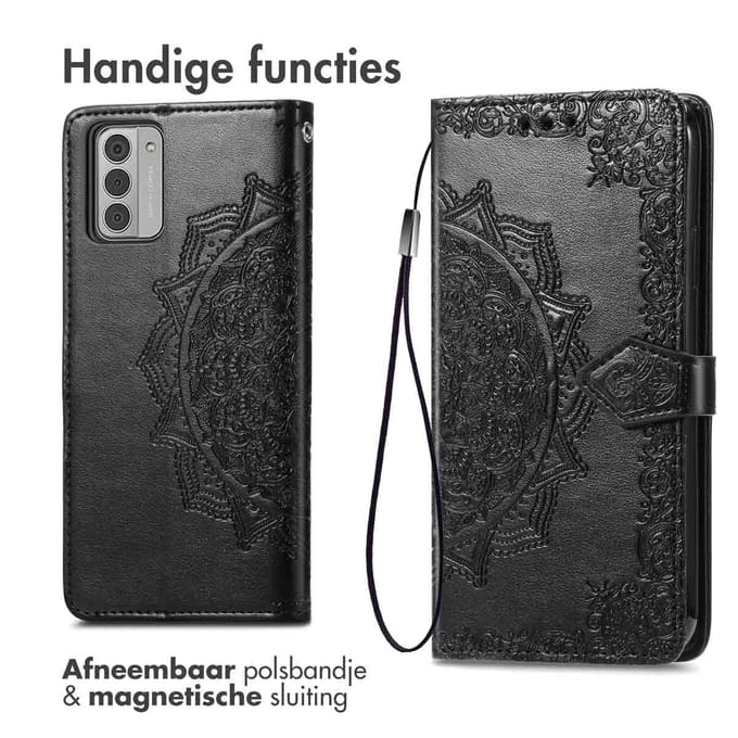 imoshion Hoesje - Geschikt voor Nokia G42 - Mandala Bookcase - Zwart
