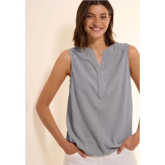 Seersucker blouse top
