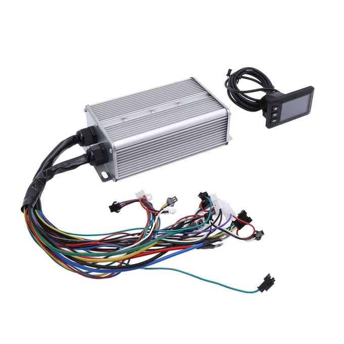 36V 48V 60V 1500W 50A Elektrische Fiets Controller Kit Aluminiumlegering Borstelloze Controller met G51 LCD Display Bediening gray