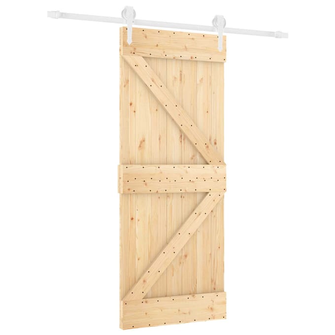 vidaXL - Schuifdeur - 85 - x - 210 - cm - Massief - Pine - Hout - (Onbehandeld)