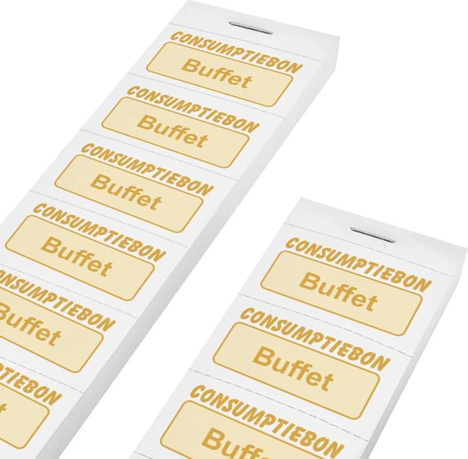CombiCraft Consumptiebonnen buffet 10 per strip wit - per 1000 bonnen
