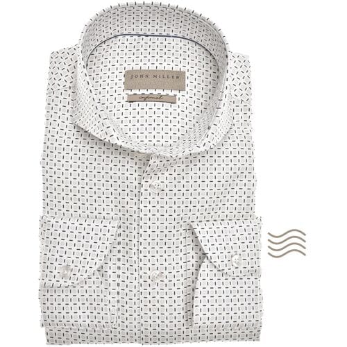 John Miller Overhemd Disk Dot Cutaway Slim Fit Licht Bruin / male