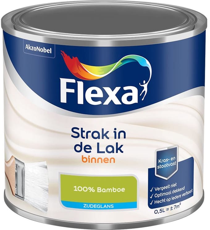 Flexa - Strak In De Lak Binnenlak Zijdeglans - 100% Bamboe - Mengverf - 500 Ml