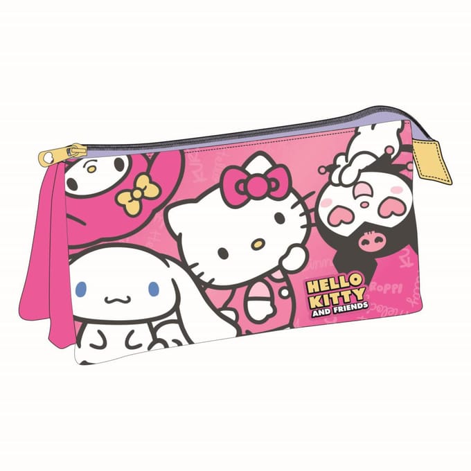 Hello Kitty & Friends Etui Meisjes – 3 Vakken – Roze