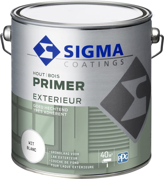 Sigma Exterieur Primer Mat - Betere Hechting - Ideale Grondlaag voor Houtlak - Wit - 2.5L