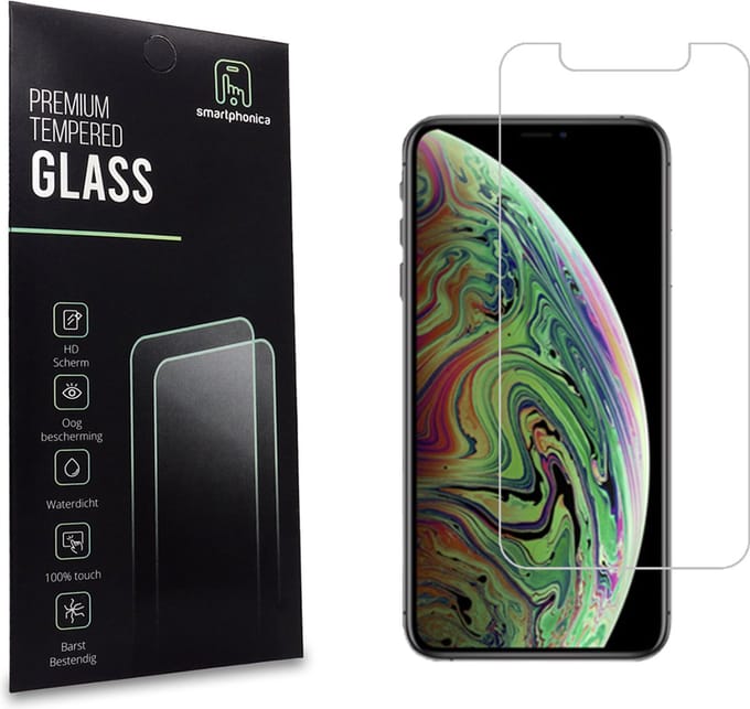Smartphonica iPhone Xs Max screenprotector van glas met notch geschikt voor iPhone Xs Max