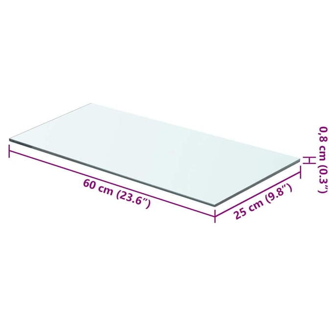 vidaXL - Wandschap - transparant - 60x25 - cm - glas
