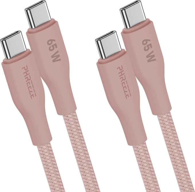 Usb C kabel - Roze - 65w - Usb C naar Usb C kabel - 1m