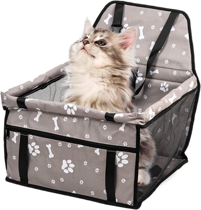 Honden Autostoel - Reisbed Auto - Veilig Reizen - Versterkt Frame - 40x35x25cm - Grijs