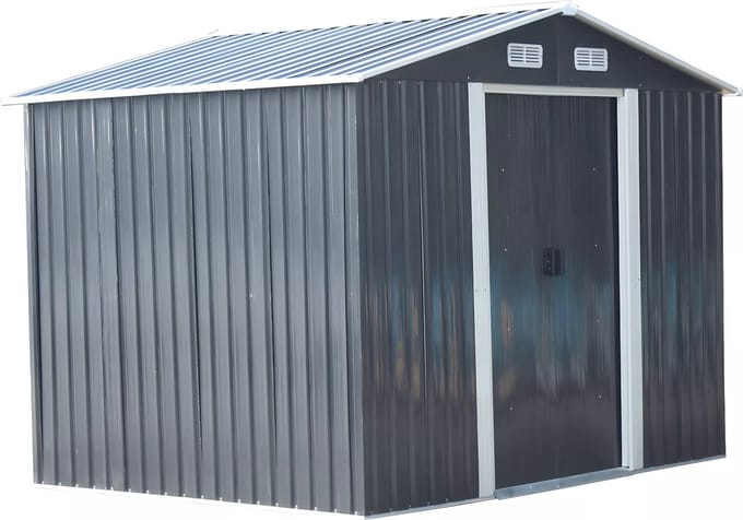 Vente-unique Tuinhuisje van grijs gegalvaniseerd staal MANSO - 5,2m²
