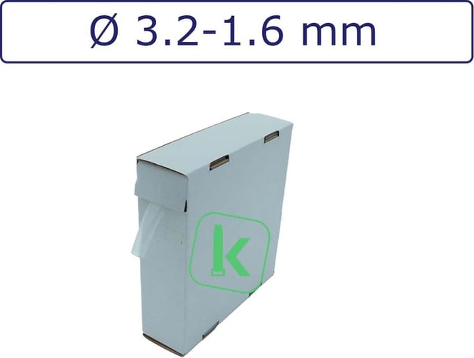 PRO-TIE® - Krimpkous 3,2-1,6 mm Transparant Dunwandig krimpverhouding 2:1 (Box 15 meter) - PRO-TIE