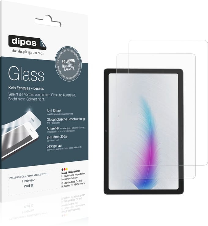 dipos – 2x Matte Pantserfolie geschikt voor Hotwav Pad 8 | 9H Screenprotector