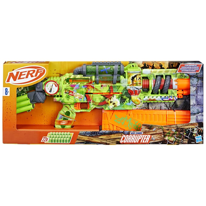 Nerf Zombie Corrupter-dartblaster, 22 Nerf Elite-darts, buitenspellen, leeftijd 8+