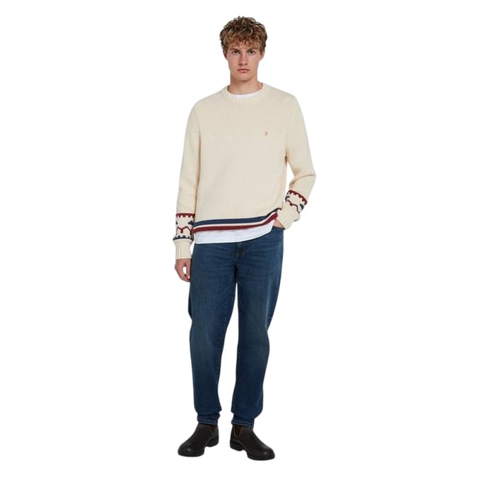 Farah Heren-sweatshirt met Alverstone-logo, regular fit (Crème)