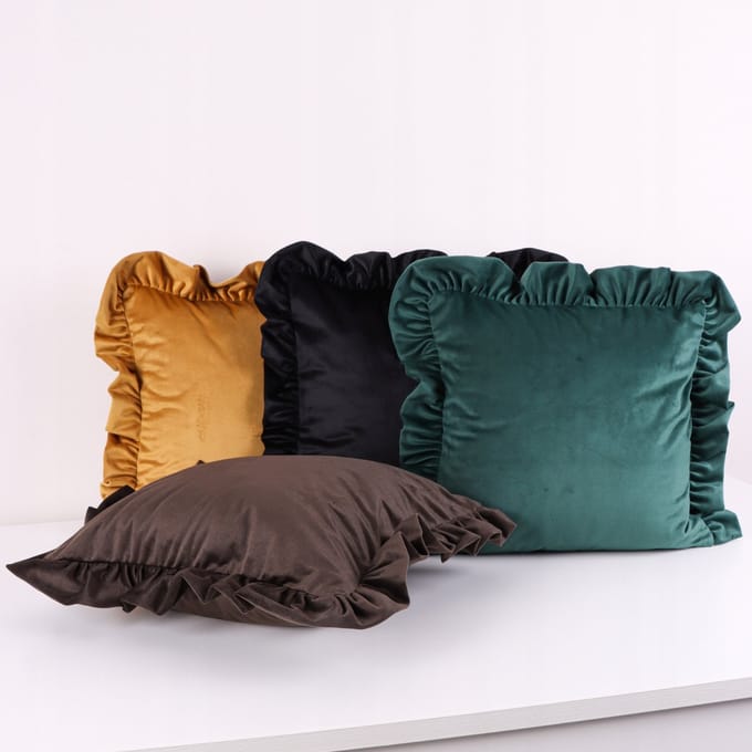 Decoratieve Kussensloop Velvet met Ruche 40x40 cm - Diverse Kleuren