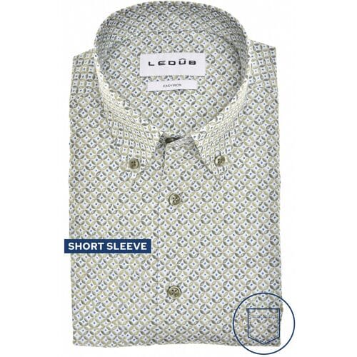 Ledûb Overhemd Fantasy Circle Star Dot Pattern Short Sleeve Button-Down Licht Groen / male