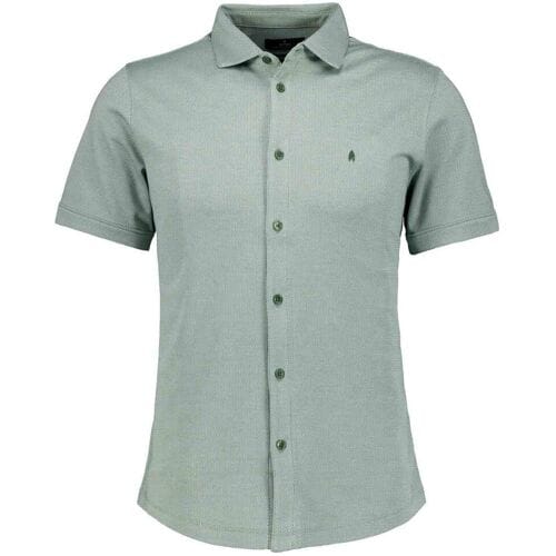 Ragman Overhemd Soft Knit Minimal Jacquard Pattern Easy Care Kent Collar Mint / male