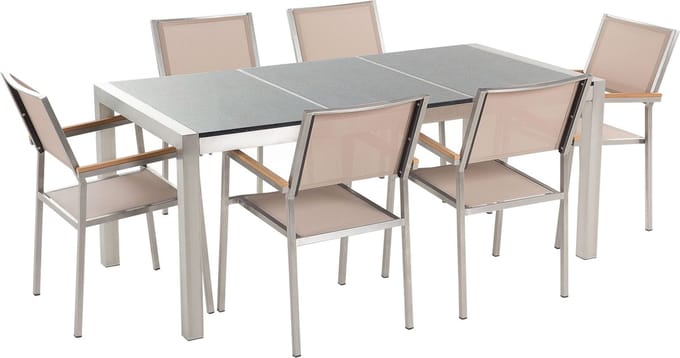 GROSSETO - Tuinset voor 6 - Beige - Graniet