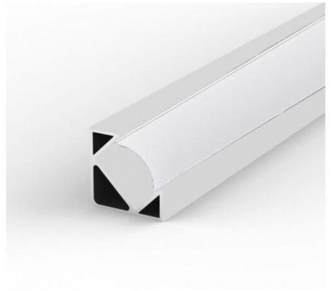 Aluminium Hoekprofiel 2 m Wit voor LED-strips met Ondoorzichtig Deksel