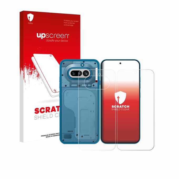 upscreen - Screenprotector voor Nothing Phone (4a) (Voor+Achter) - Folie Beschermfolie transparant