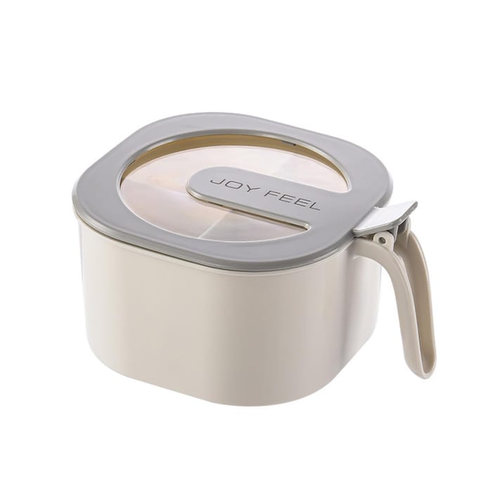 4 In 1 Kruidencontainer Kruidenbox Kruidenfles met Lepels voor Keukenaccessoires Buiten wit