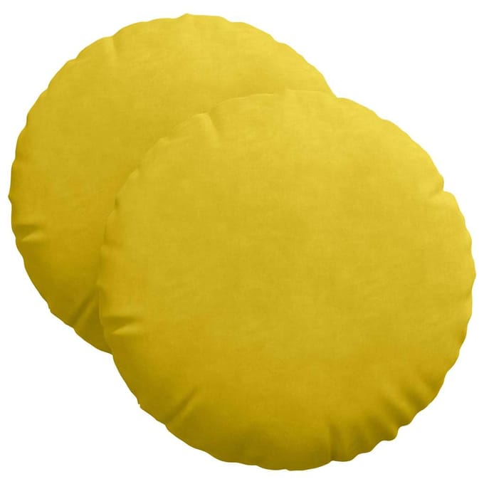 vidaXL - Zitkussens - 2 - pcs - Geel - Ø - 40 - x - 13 - cm - Fluweel
