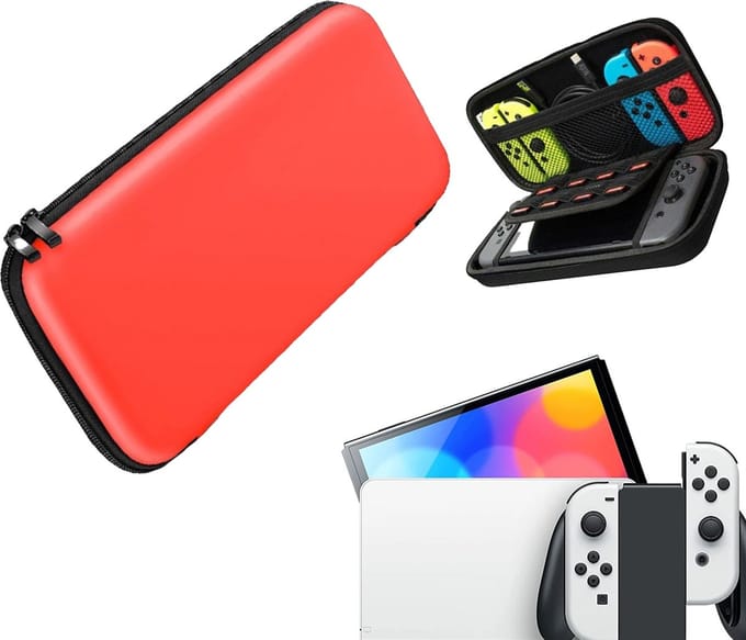 Gadgetpoint - Console Beschermhoes voor Nintendo Switch - Hardcase Opberghoes - Performance Gaming Case - Console Accessoires - Rood - Red