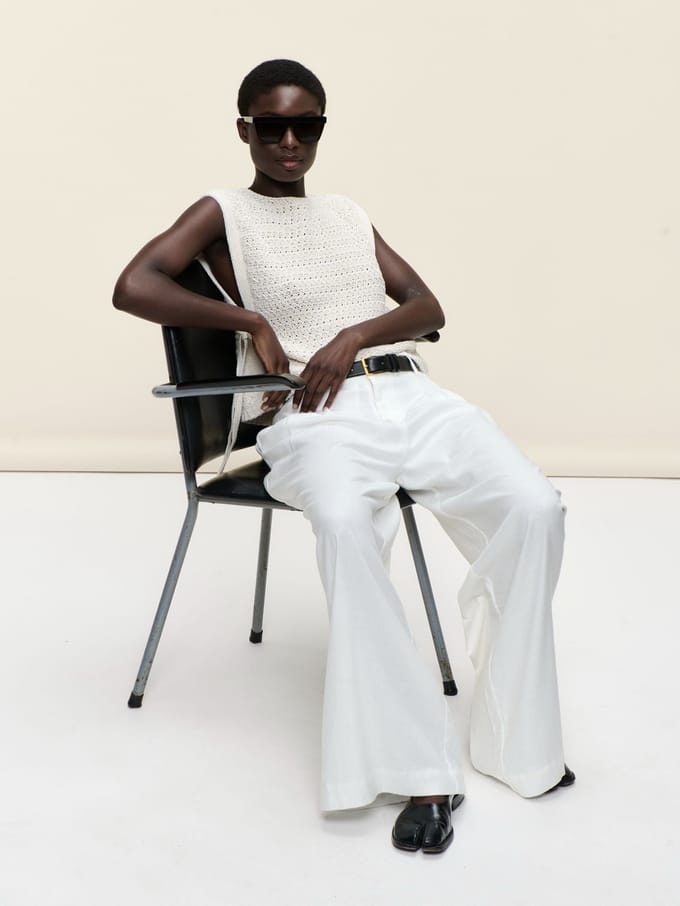 Open cotton Vest 2017 | Ecru - Ecru / S