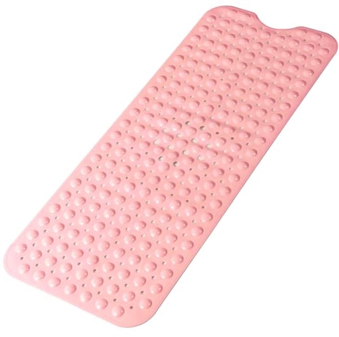 Antislip Bad- en Douchemat 95 x 40 cm | Machinewasbare Badmat met Zuignappen | Roze