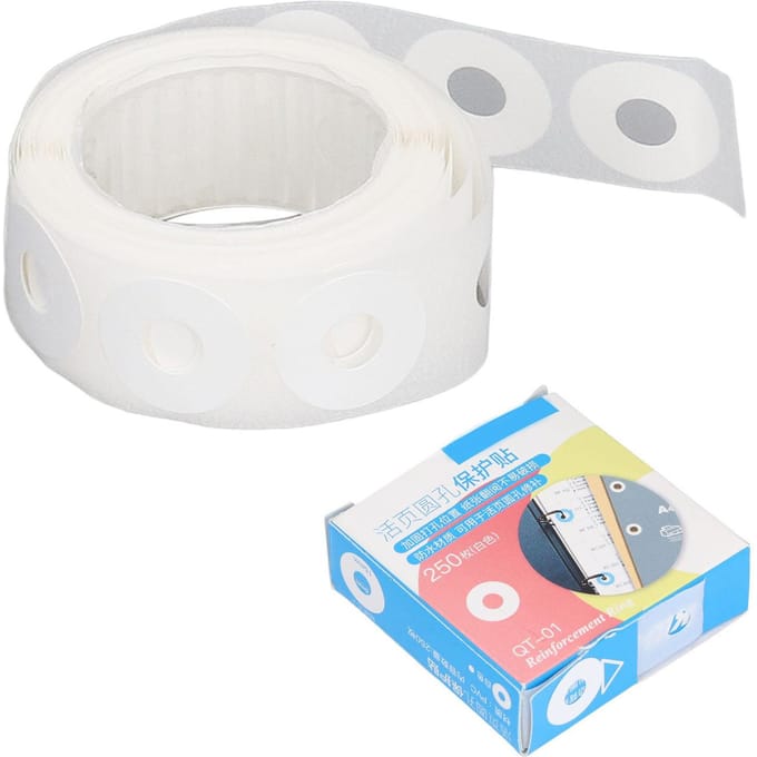 Autocollants de renforcement de perforation de trou Production de bricolage PVC imperméable à l'eau Renfort d'opération simple blanc