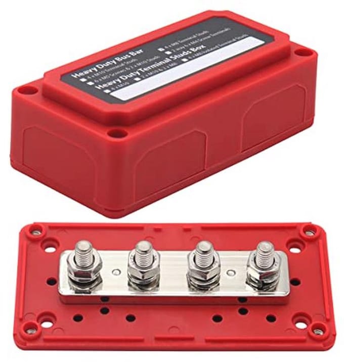 Verzamelrail 300A voor 12V - 48V DC massaverdeling