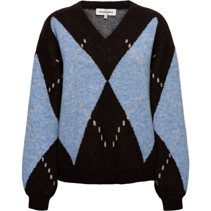 &Co Woman &co women trui berber dark chocolate multi