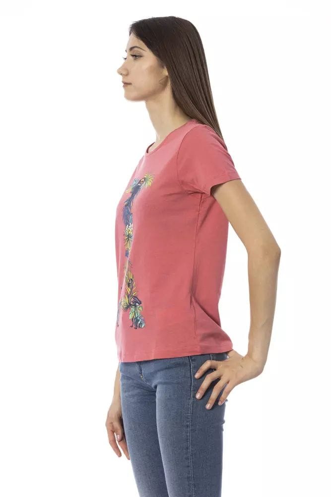 Bloemig T-shirt Korte Mouwen Ronde Hals Tee