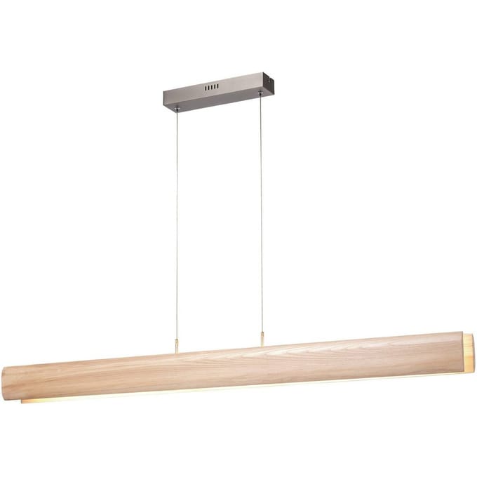 Brilliant LED hanglamp Monterra, lengte 100 cm, lichtbruin, hout