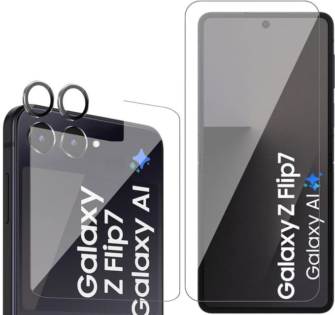 Screenprotector & Camera Protector geschikt voor Samsung Galaxy Z Flip 7 - Volledig Dekkend Premium PET