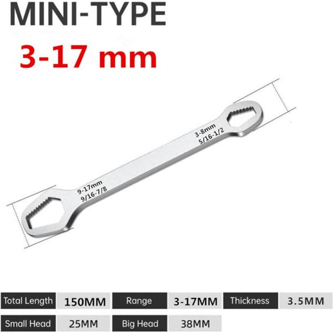 Clé Torx universelle 3-17 mm 8-22 mm 3,5 mm d'épaisseur, clé à molette auto-serrante, clé Torx à double tête, outils à main white