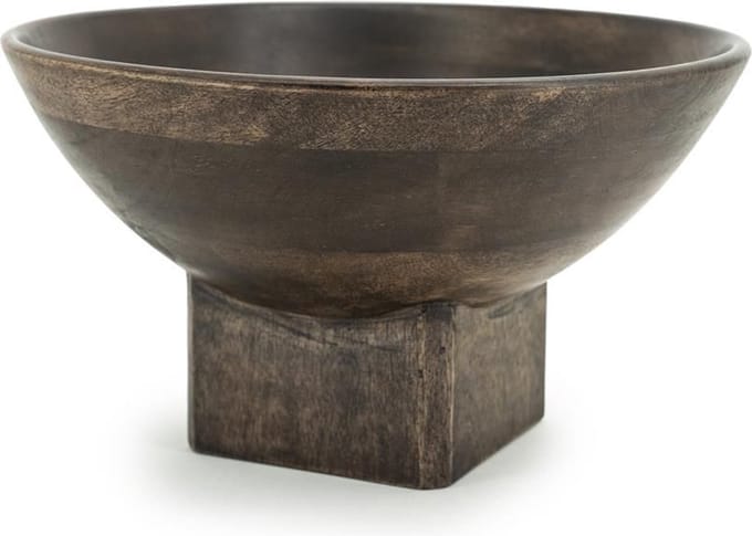 BY-BOO vaas/schaal Bora large - 30x30x17cm- mangohout brown