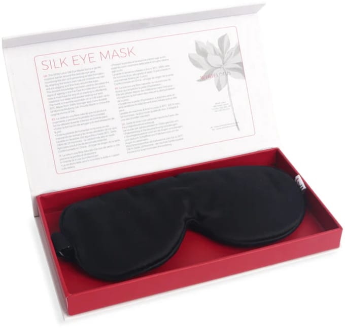 White Lotus 100% Pure Silk Slaapmasker Black