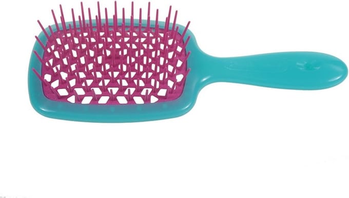 Superbrush kappersborstel voor het ontklitten van haar Turquoise roze
