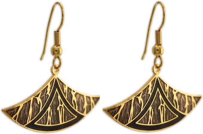 Behave - Oorhangers dames - bruin - 4 cm - vintage