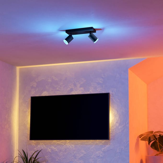 EGLO connect.z Melitello-Z Smart Spot - LED - 25 cm - Zwart - Instelbaar RGB & wit licht - Dimbaar - Zigbee