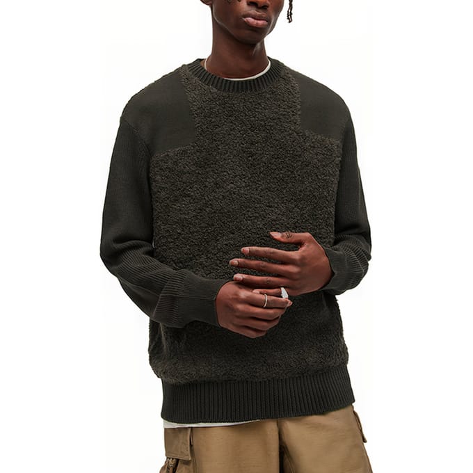 AllSaints Trail Crew Khaki Brown Taglia: XS | Maglioni a maglia Outlet | Uomo | Marrone