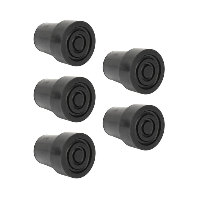 5 stuks Krukdop Professionele Rubber Vervanging Wandelstok Stok Tip Accessoire Zwart 0,7 Inch gray