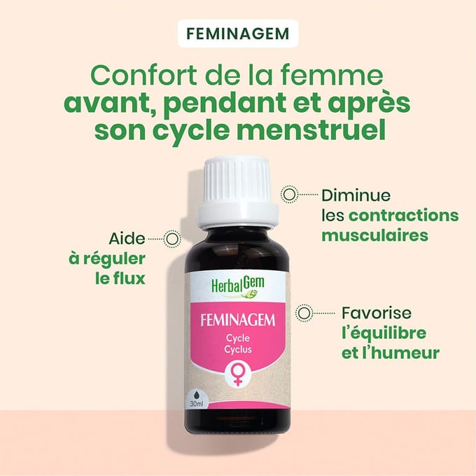HerbalGem Feminagem Bio | Menstruatiecomfort 30 Druppels