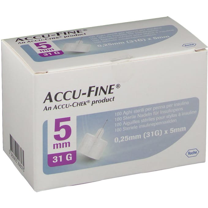 Accu Fine Naald 0.25x5 mm 31g 100 Canule